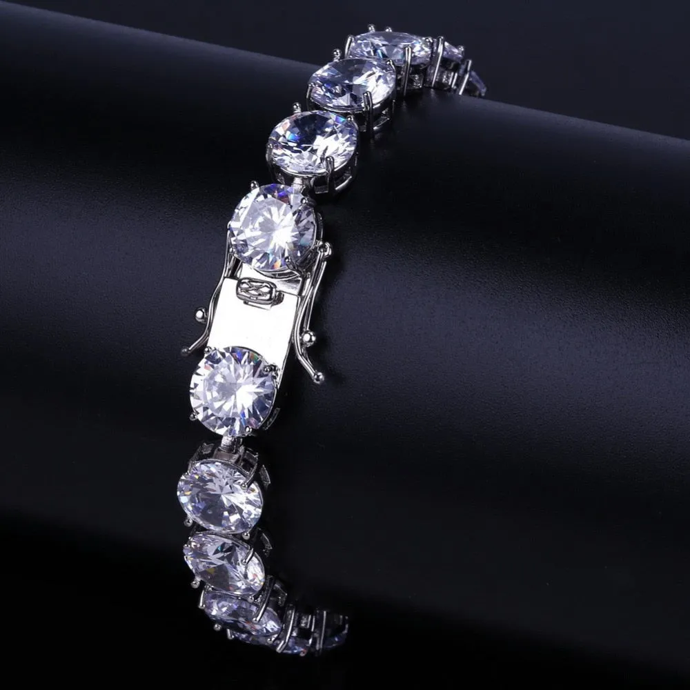 Diamond Chain Bracelet For Men's 10mm 18K