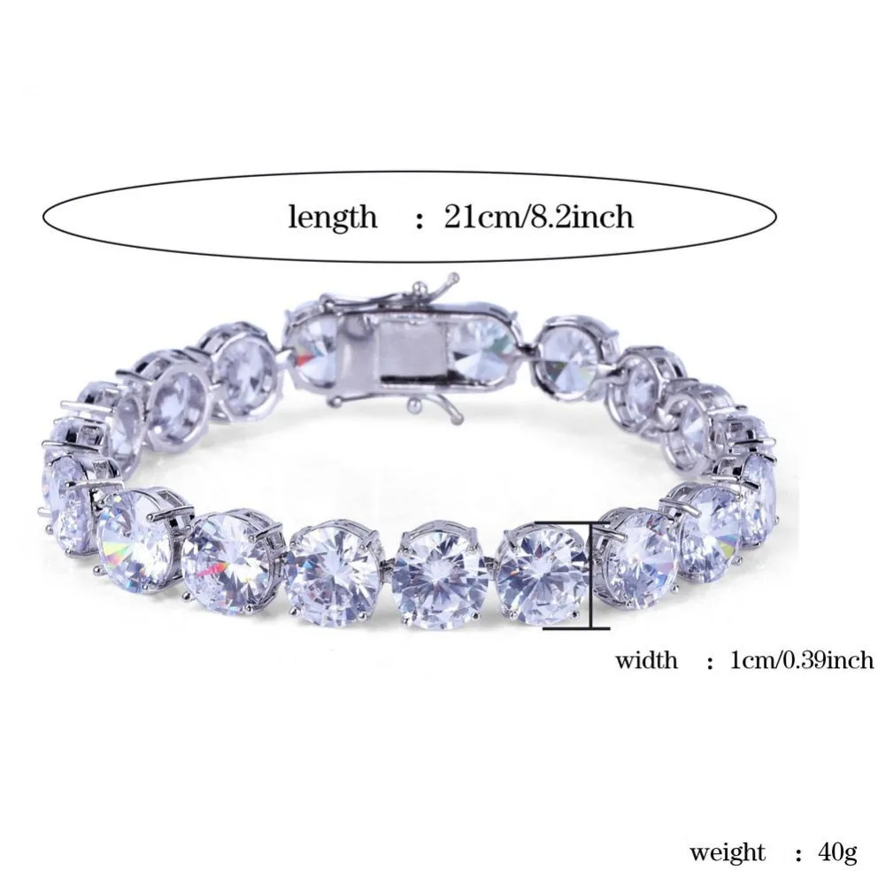 Diamond Chain Bracelet For Men's 10mm 18K