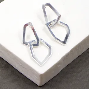 Edgy geometric double hoops