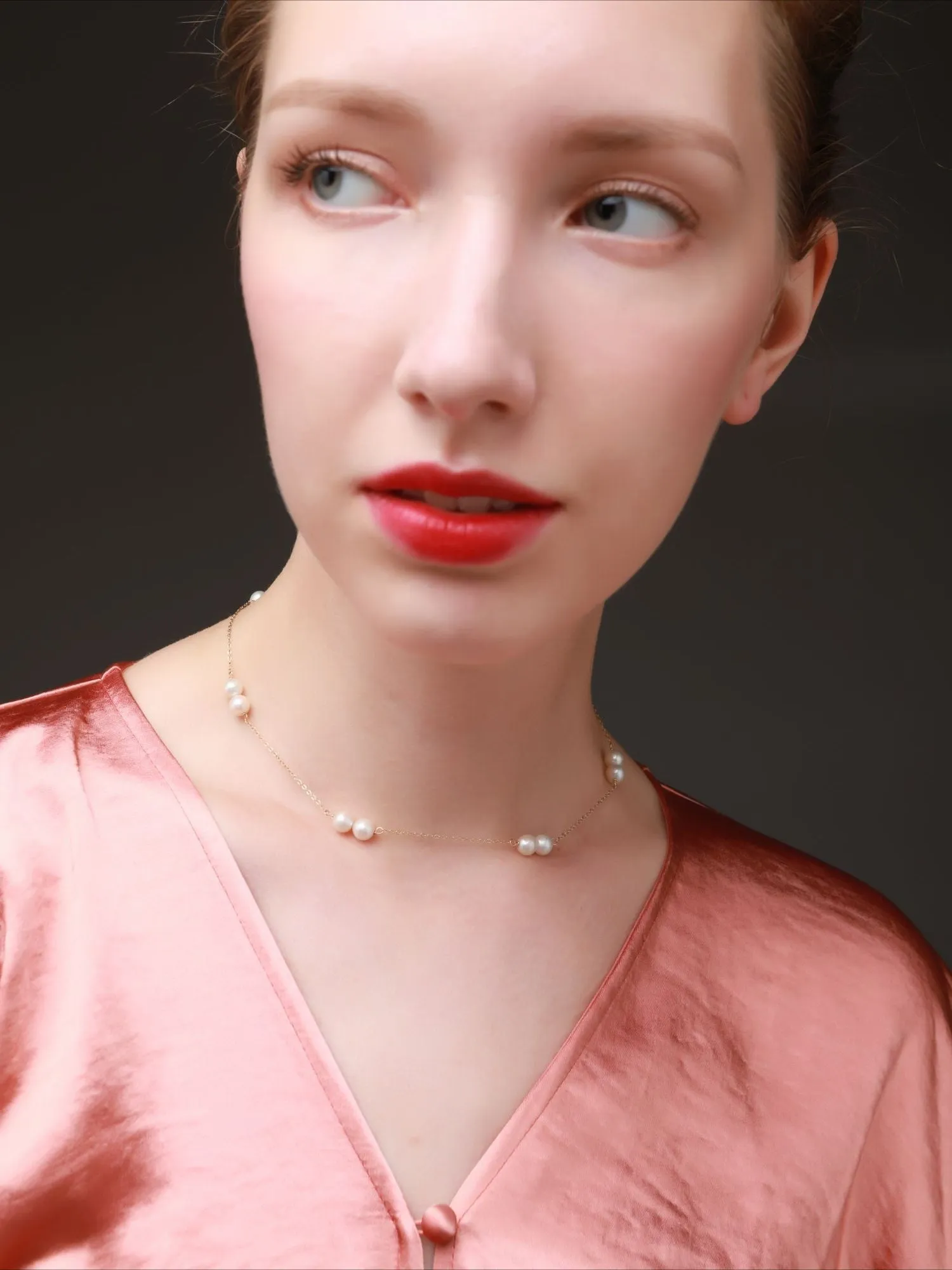 Embellished Series Double Bead Choker Necklace