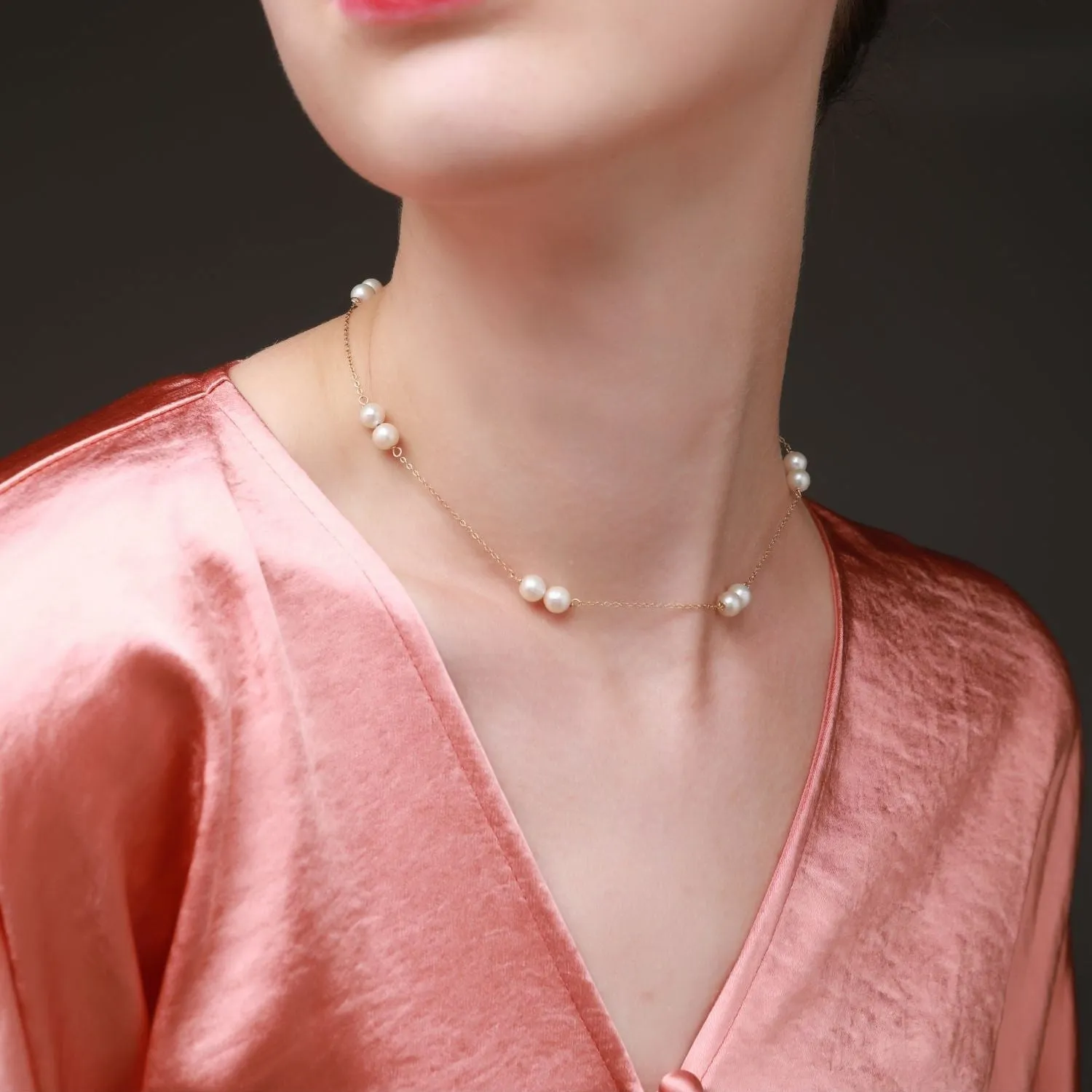 Embellished Series Double Bead Choker Necklace
