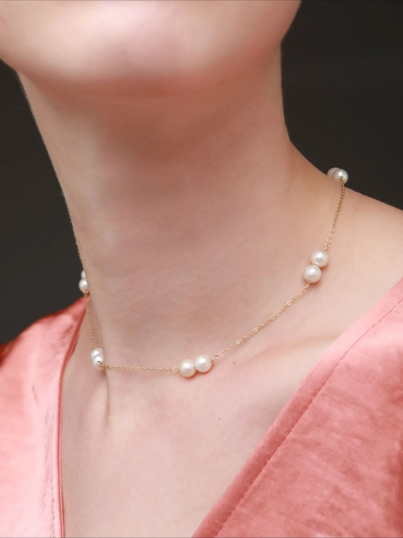 Embellished Series Double Bead Choker Necklace