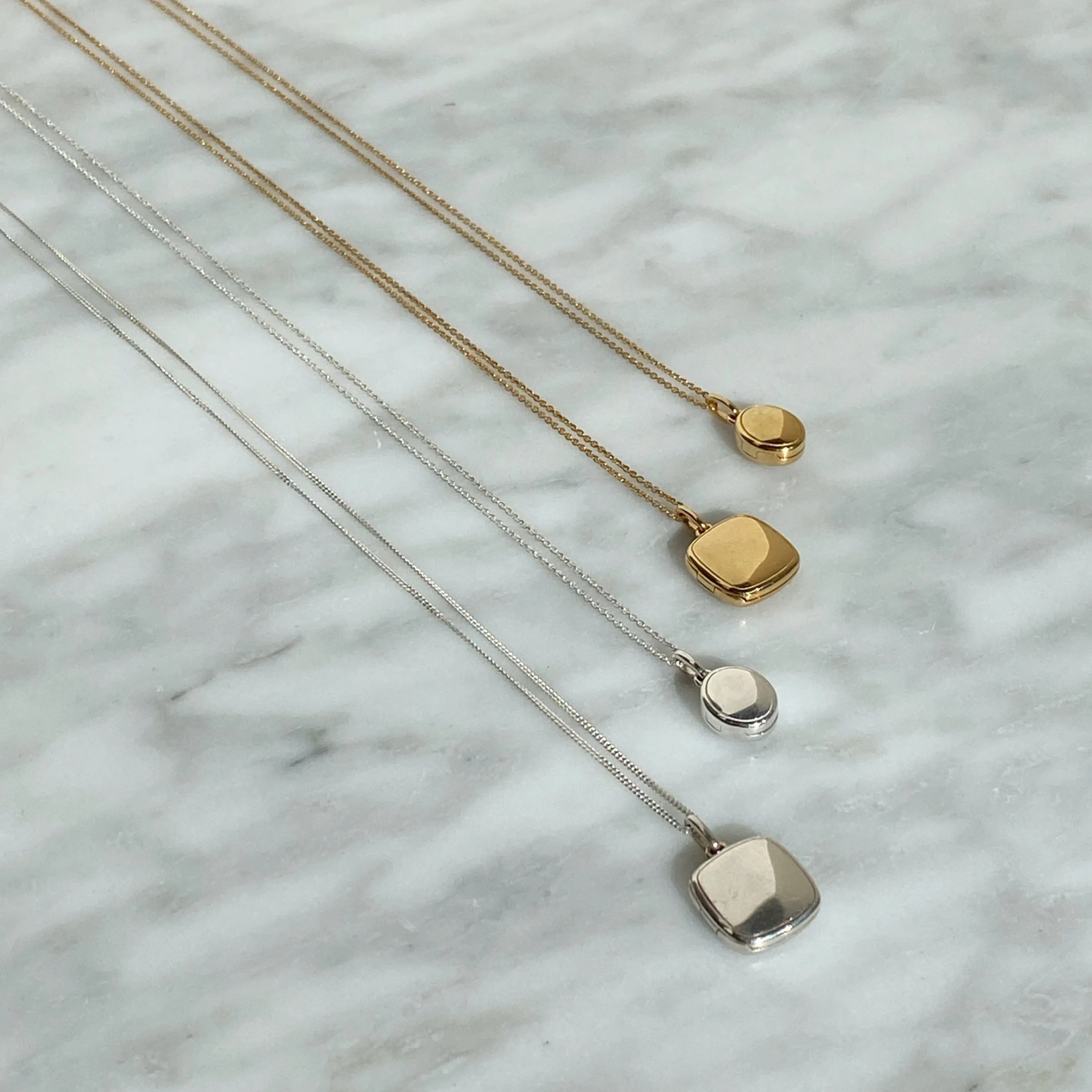 Engravable Square Locket Necklace in Gold