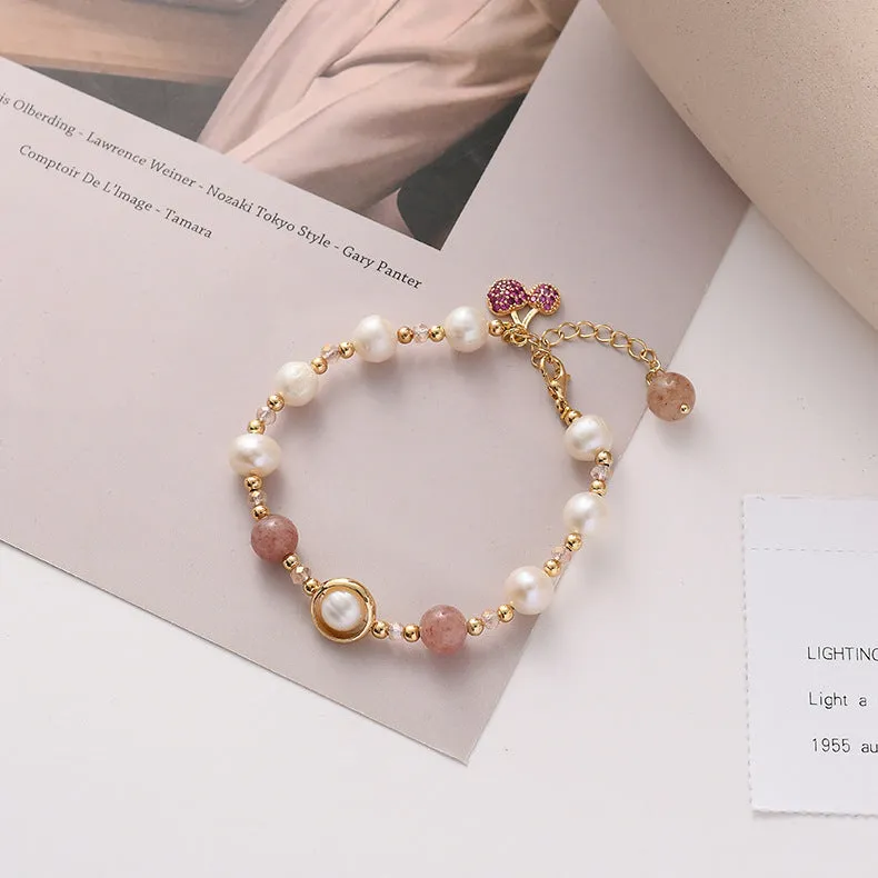 Fashion Simple Ladies Pearl Crystal Bracelet