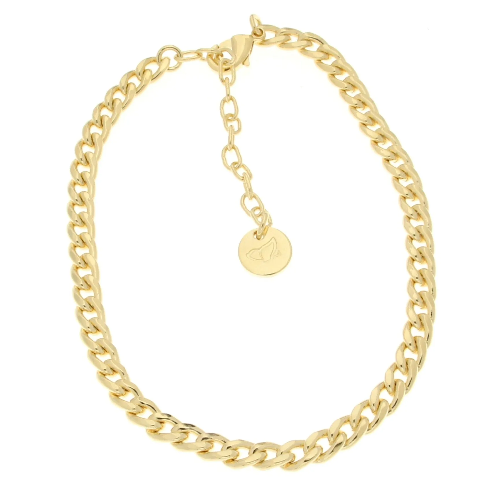 Flat Oval Curb Link Anklet