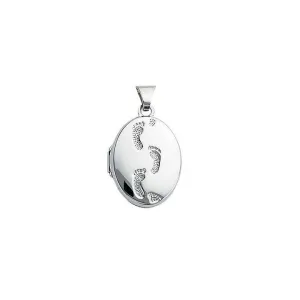 Foot Print Locket 925 Sterling Silver