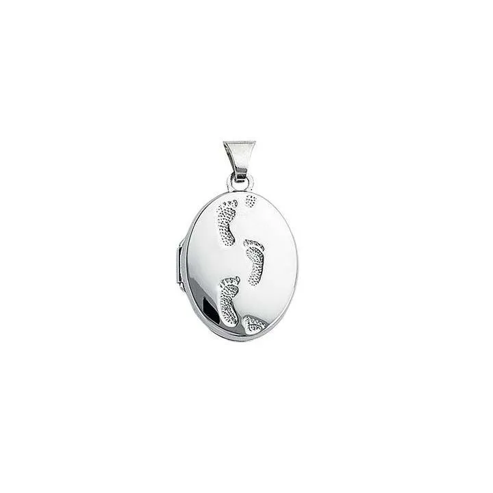 Foot Print Locket 925 Sterling Silver