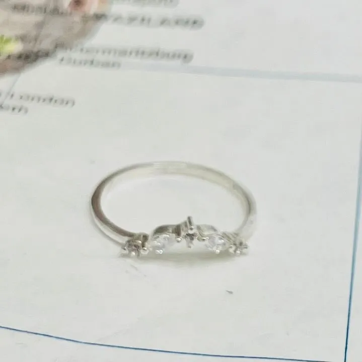 Frosting Crystal Sterling Silver Ring