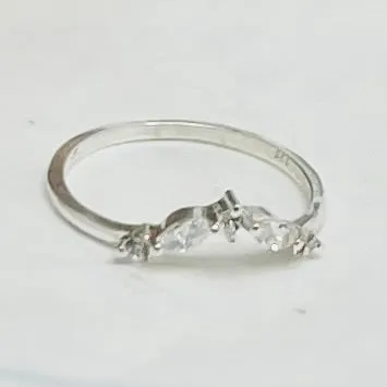 Frosting Crystal Sterling Silver Ring
