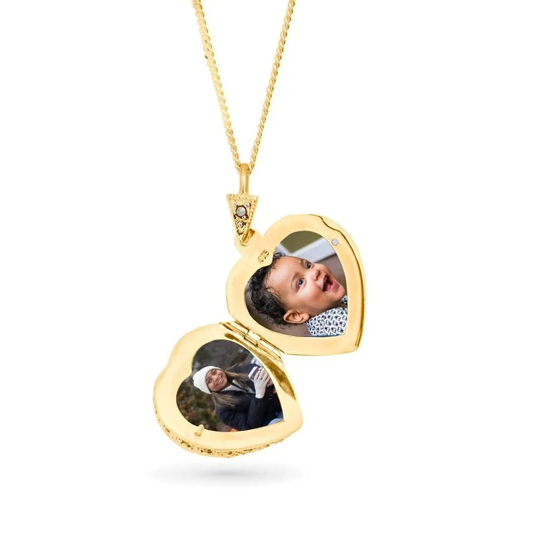 Garnet Vintage Heart Locket | Gold