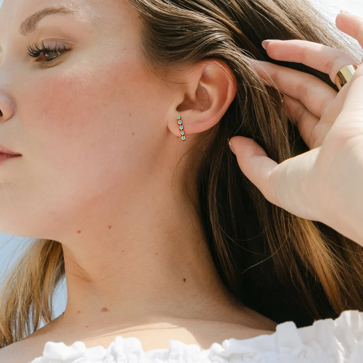 gemma crystal lined studs