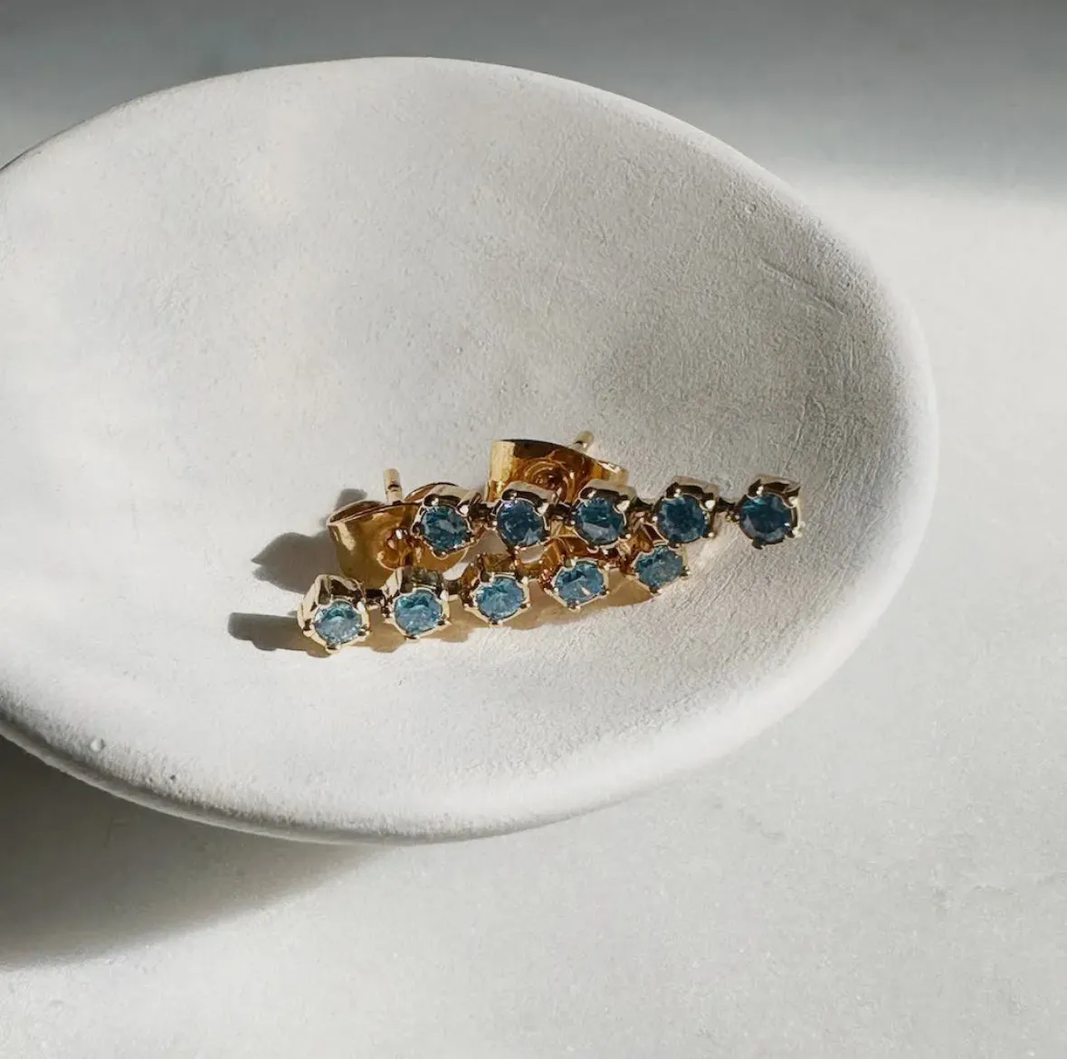 gemma crystal lined studs