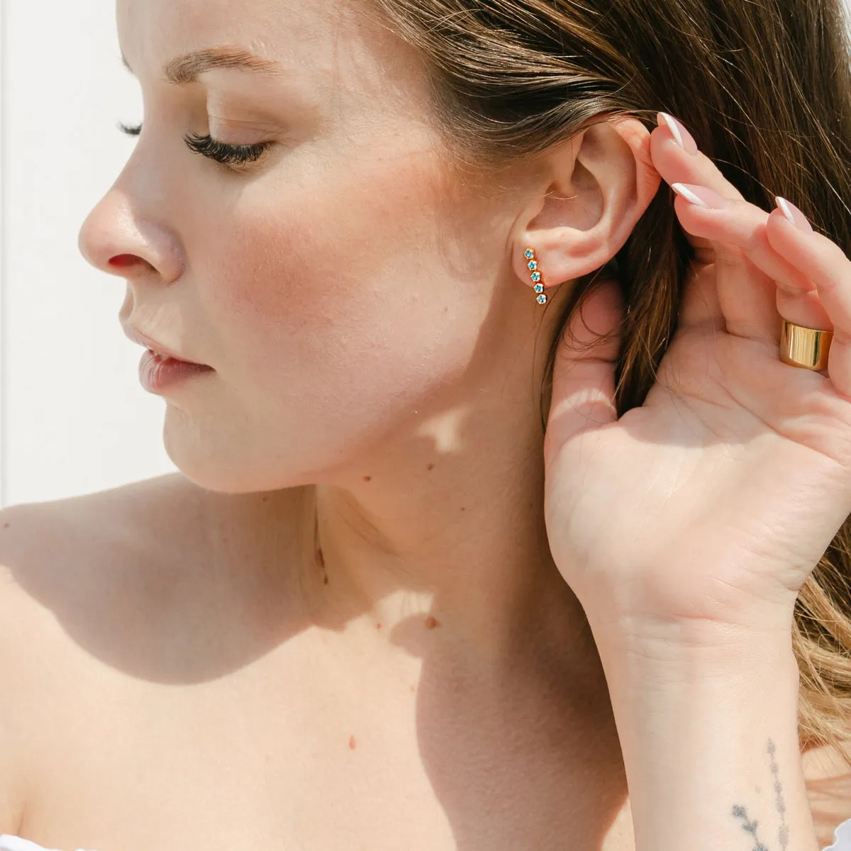 gemma crystal lined studs