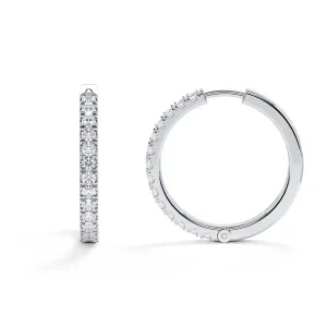 Glittering Snow Lever Back Earrings 2 Natural Diamonds in White Gold