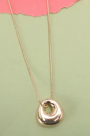 Gold Bubble Circle Snake Chain Necklace