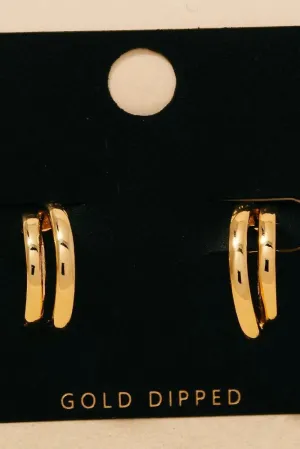 Gold Dipped Double Layered Hoop Earrings