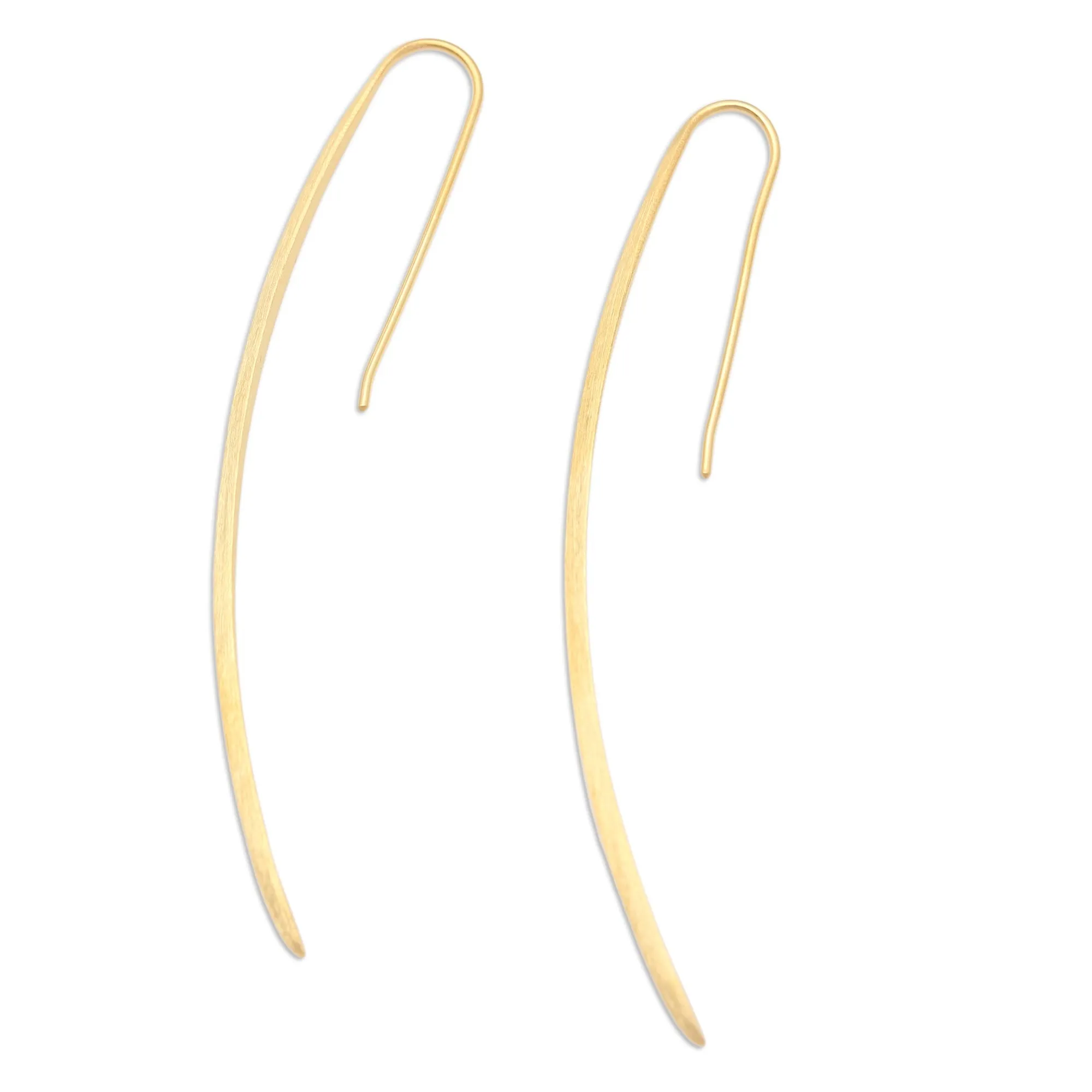 Graceful Arc Handcrafted Gold-Plated Drop Earrings