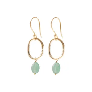 Graceful Aventurine Gold Earrings