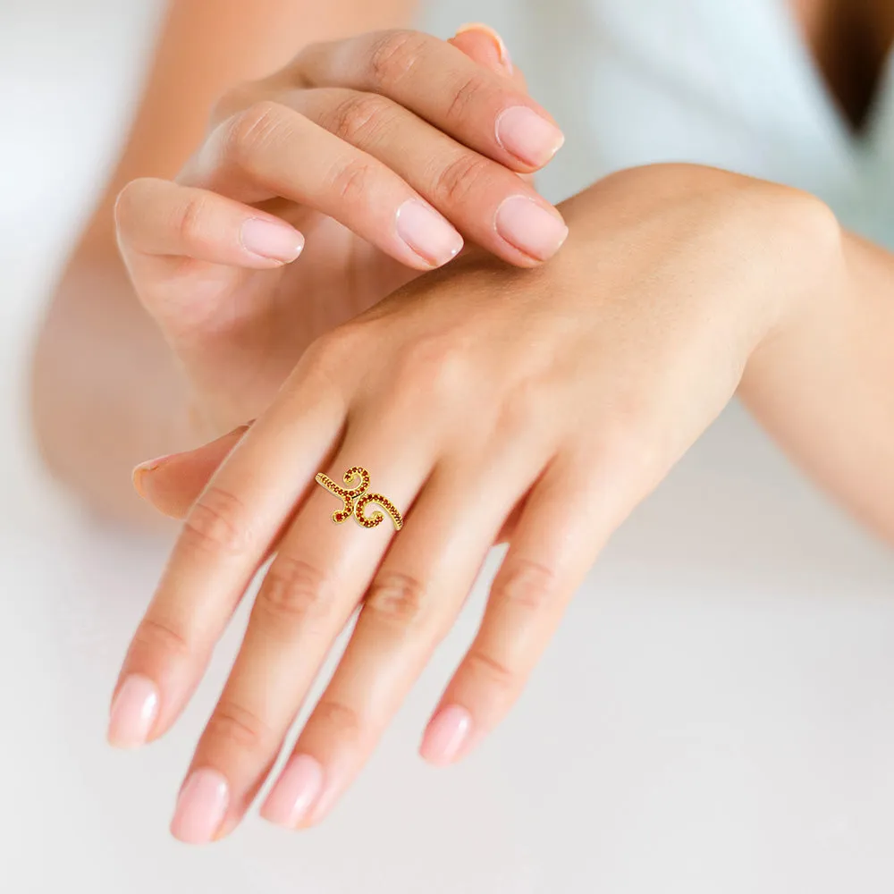 Graceful Garnet Cocktail Ring