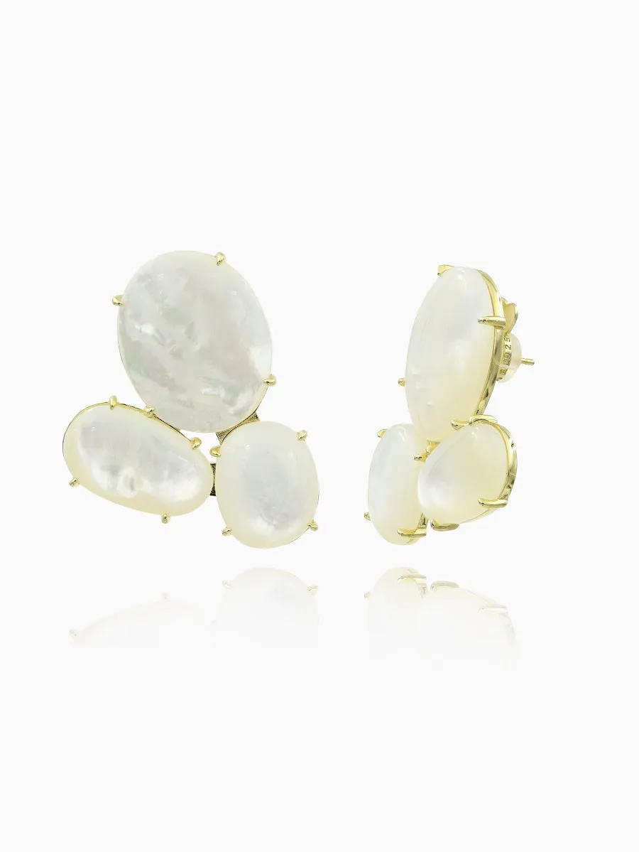 Graceful Mother of Pearl Cluster Earrings