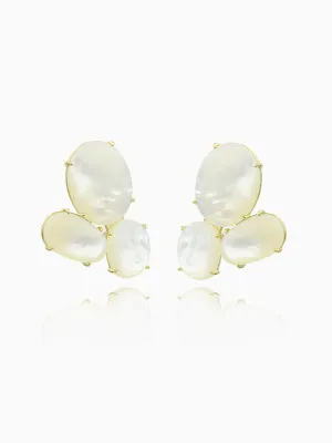 Graceful Mother of Pearl Cluster Earrings