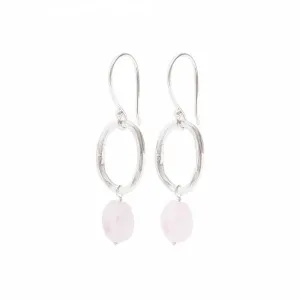 Graceful Rose Quartz Silver Earrings