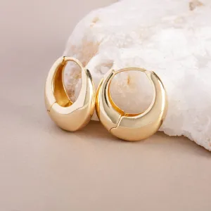 Graceful Teardrop Gold Hoop Earrings