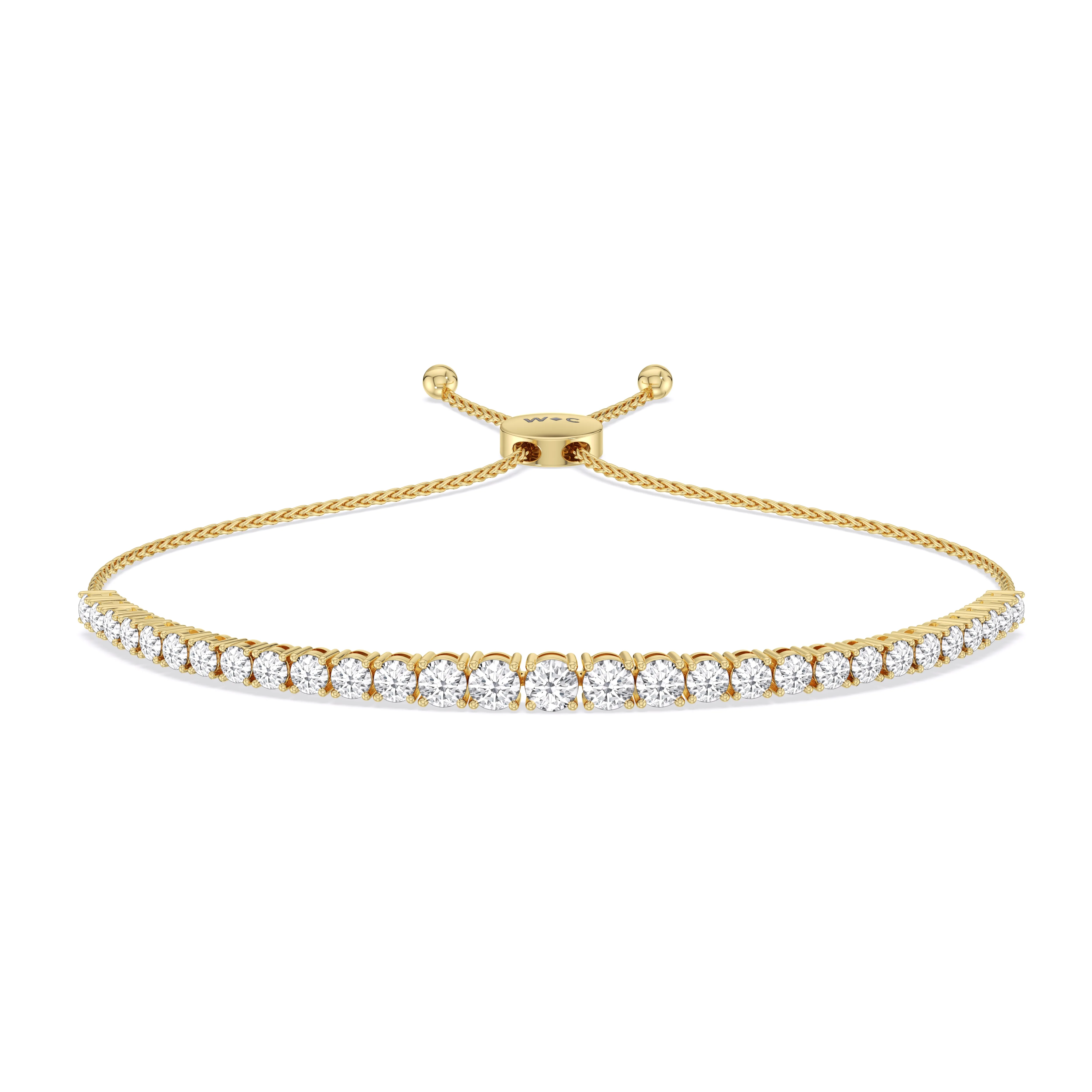 Graduating Tennis Lab Created Diamond Bolo Bracelet