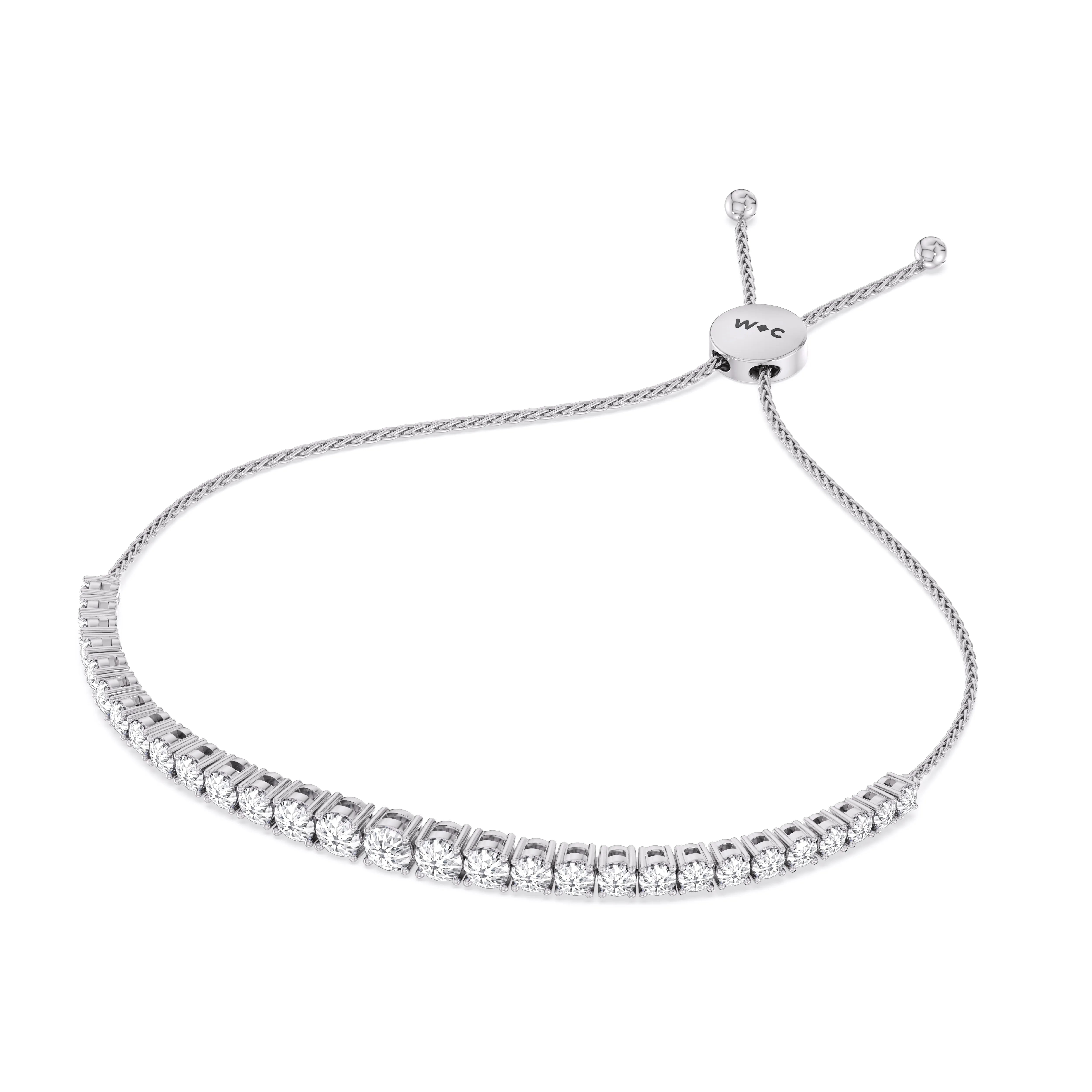 Graduating Tennis Lab Created Diamond Bolo Bracelet