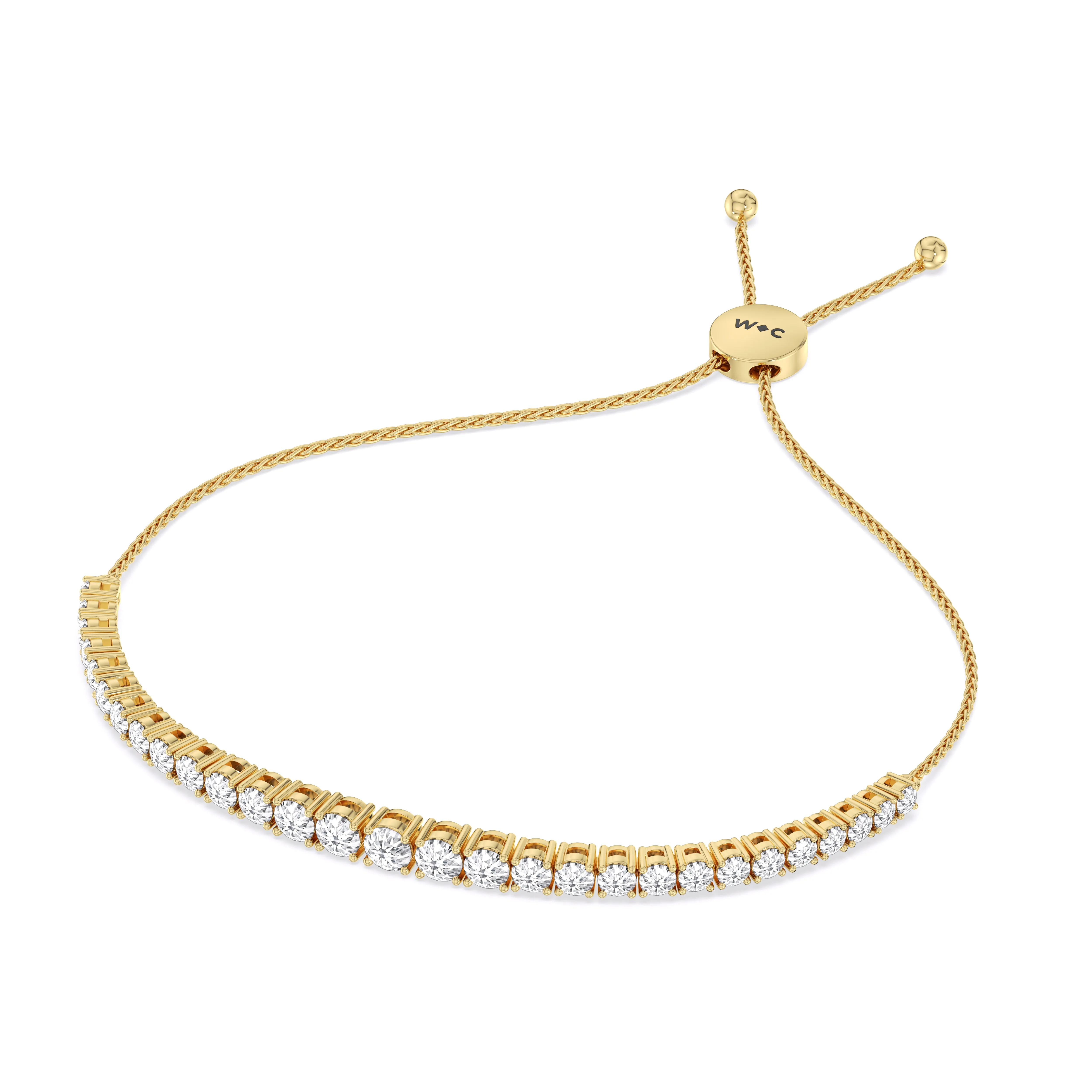 Graduating Tennis Lab Created Diamond Bolo Bracelet