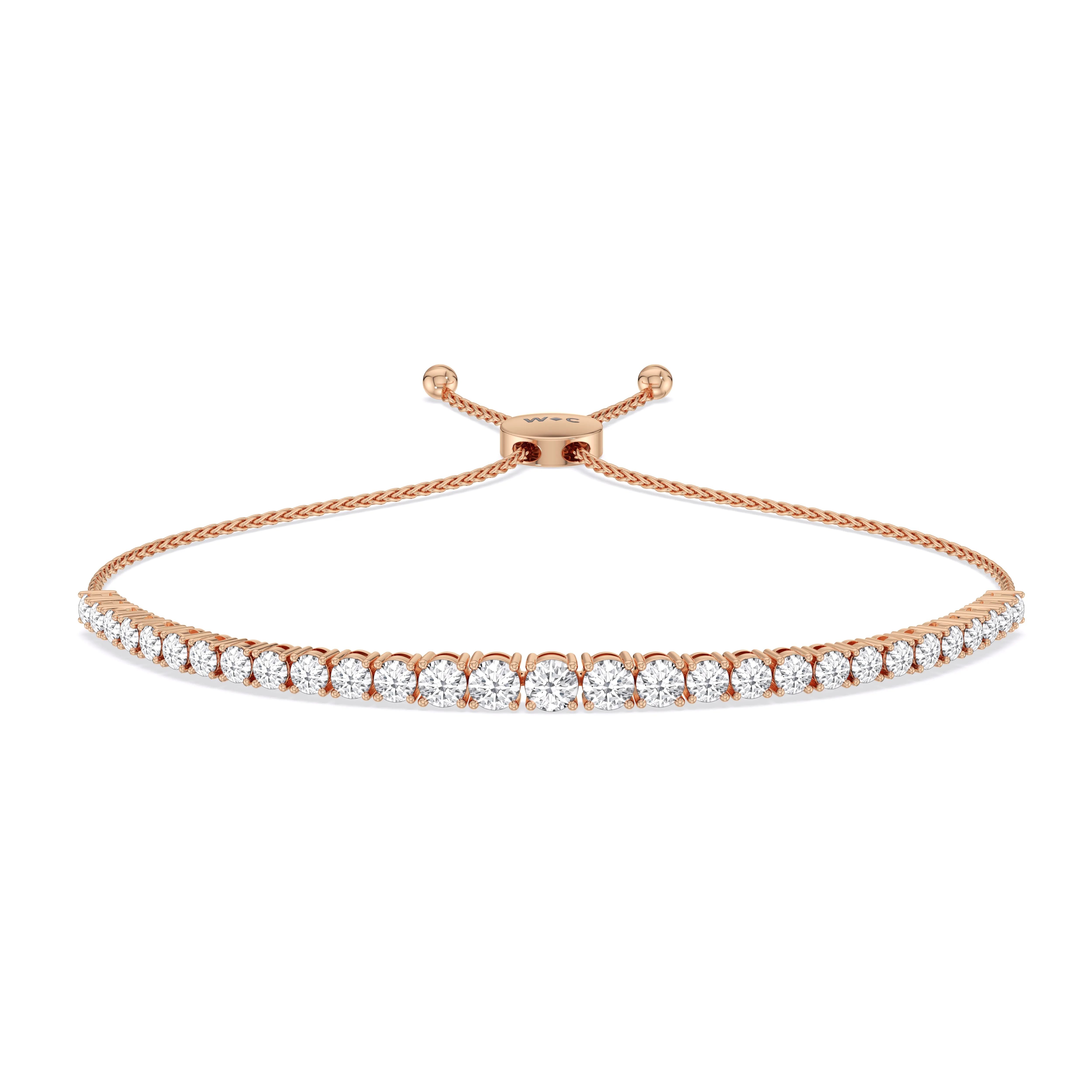 Graduating Tennis Lab Created Diamond Bolo Bracelet