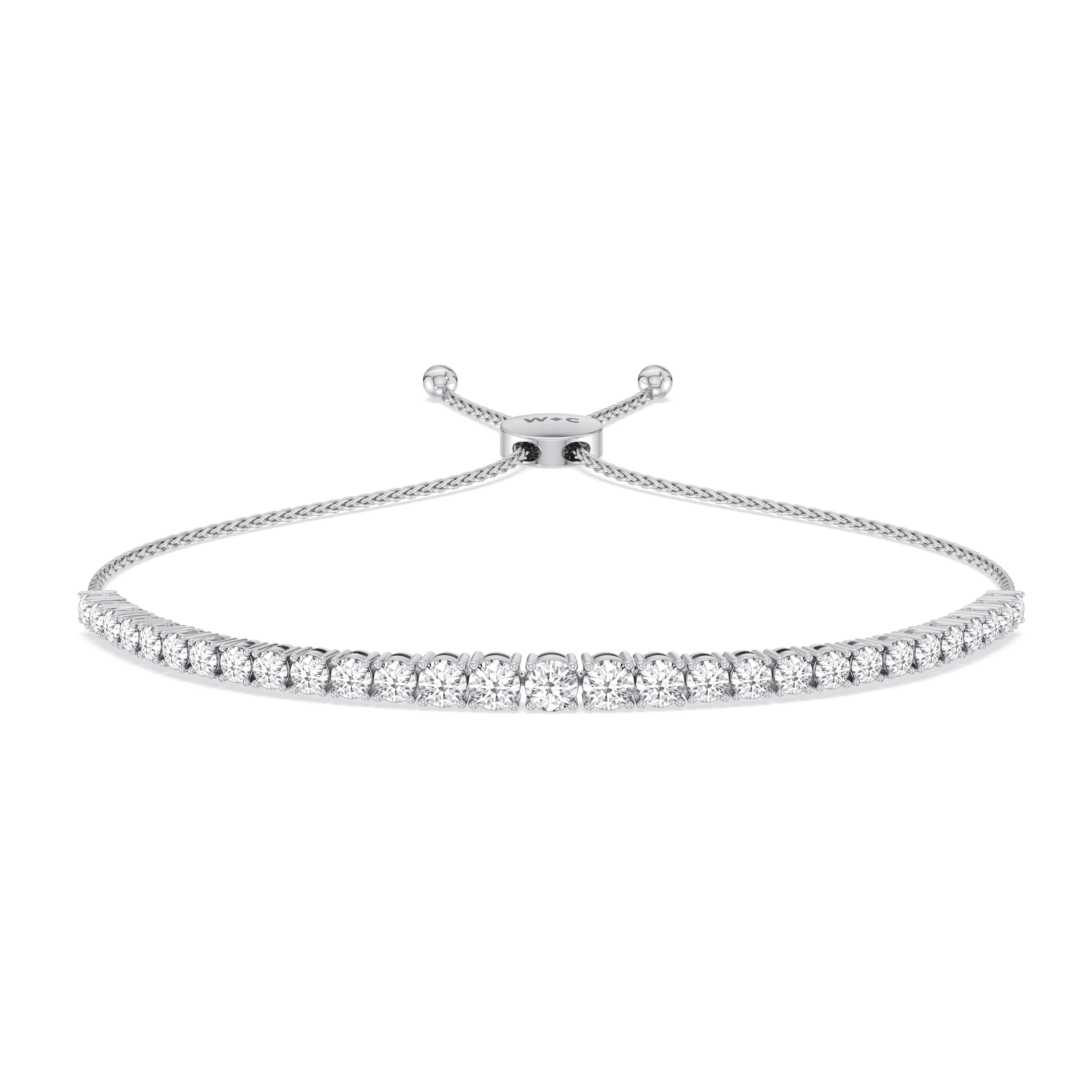 Graduating Tennis Lab Created Diamond Bolo Bracelet