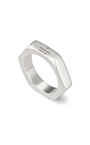 GUCCI Trademark Hexagon Silver Ring YBC782839001