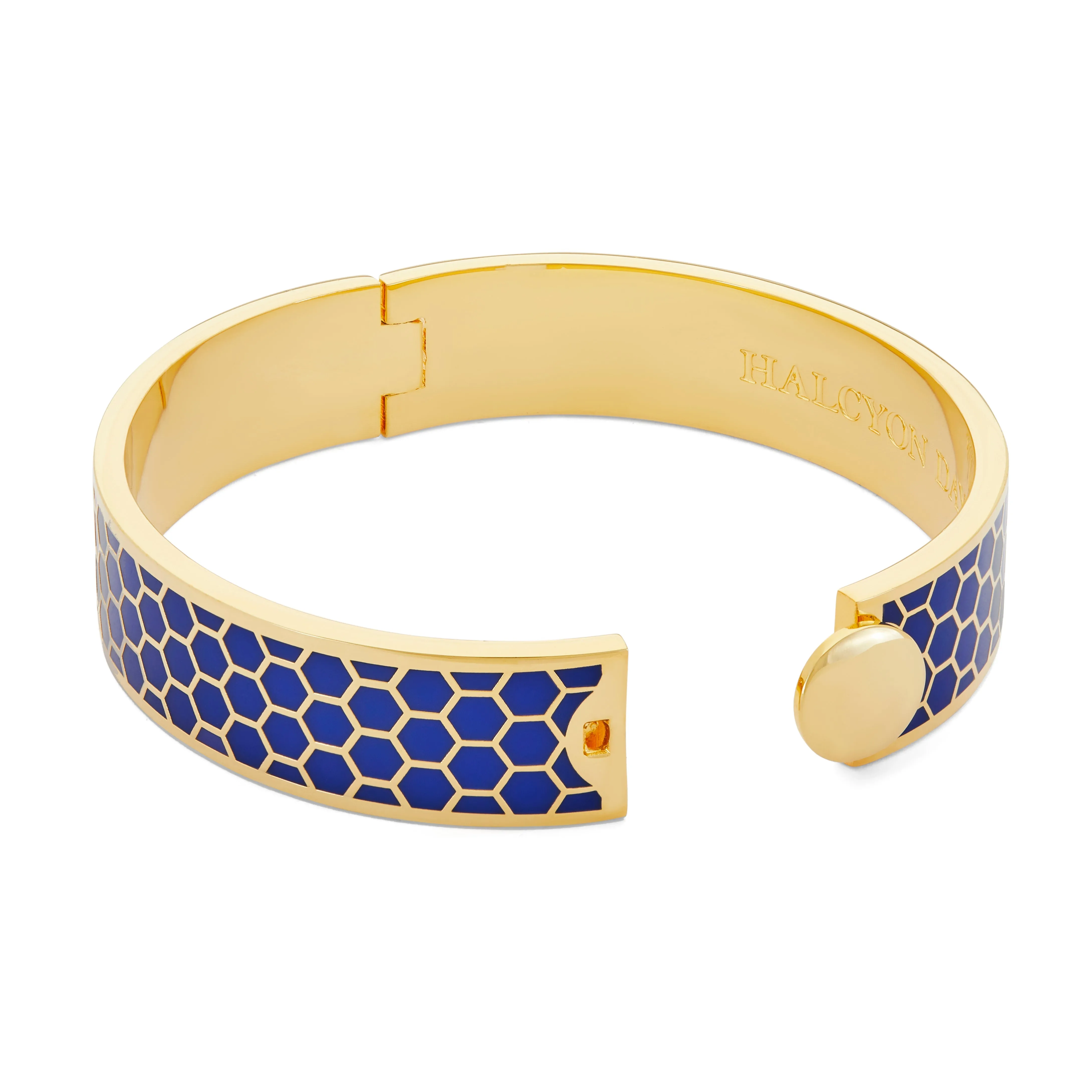 Halcyon Days Honeycomb Deep Cobalt & Gold Bangle