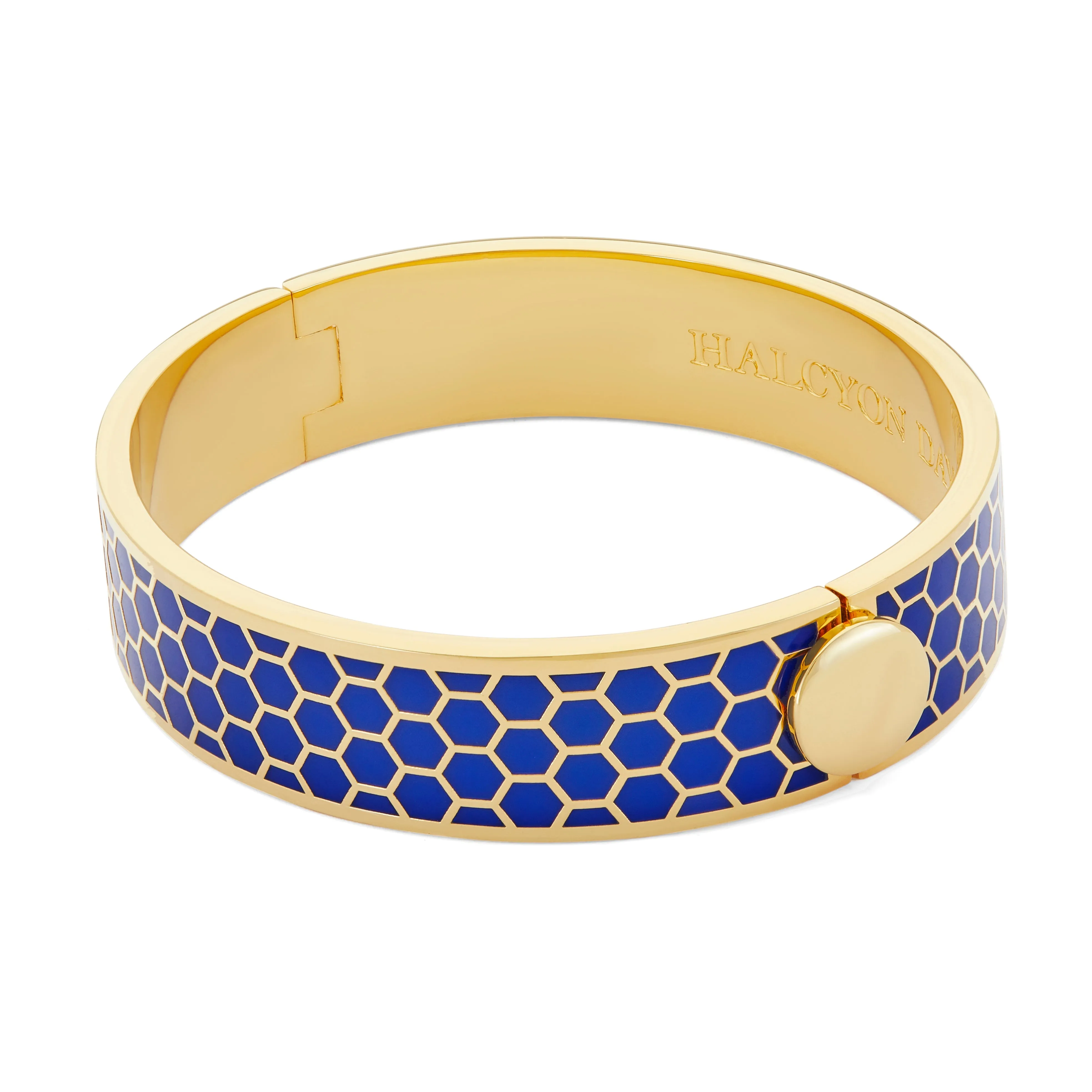 Halcyon Days Honeycomb Deep Cobalt & Gold Bangle