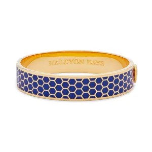 Halcyon Days Honeycomb Deep Cobalt & Gold Bangle