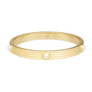 Halcyon Days Ribbed Cabochon Pearl Bangle