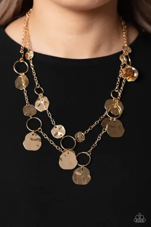 Hammered Horizons - Gold Paparazzi Accessories