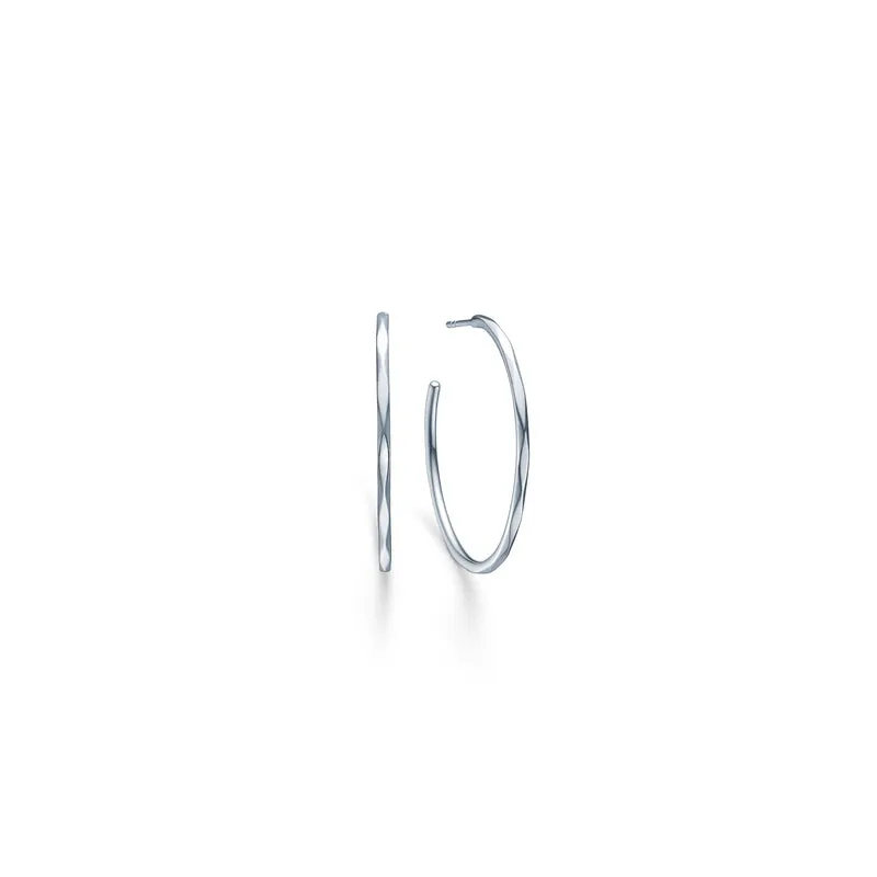 Harlequin Large Hoops - Rhodium