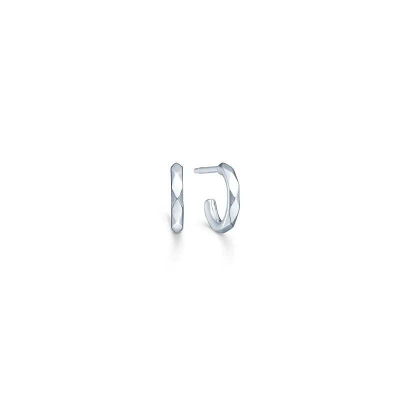 Harlequin Mini Hoops - Rhodium
