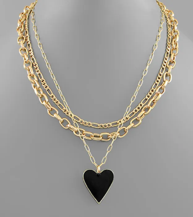 Heart Coated Pendant Necklace
