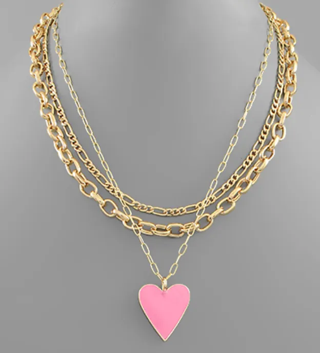 Heart Coated Pendant Necklace