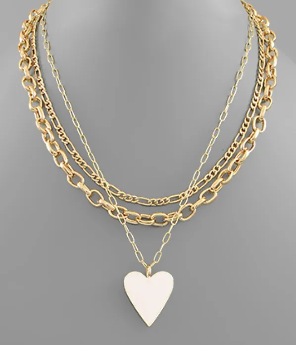 Heart Coated Pendant Necklace