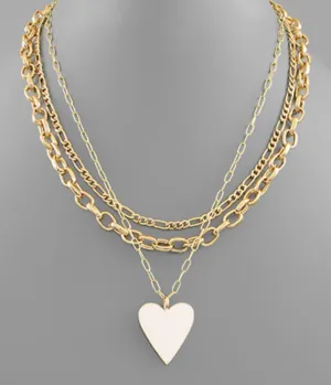 Heart Coated Pendant Necklace
