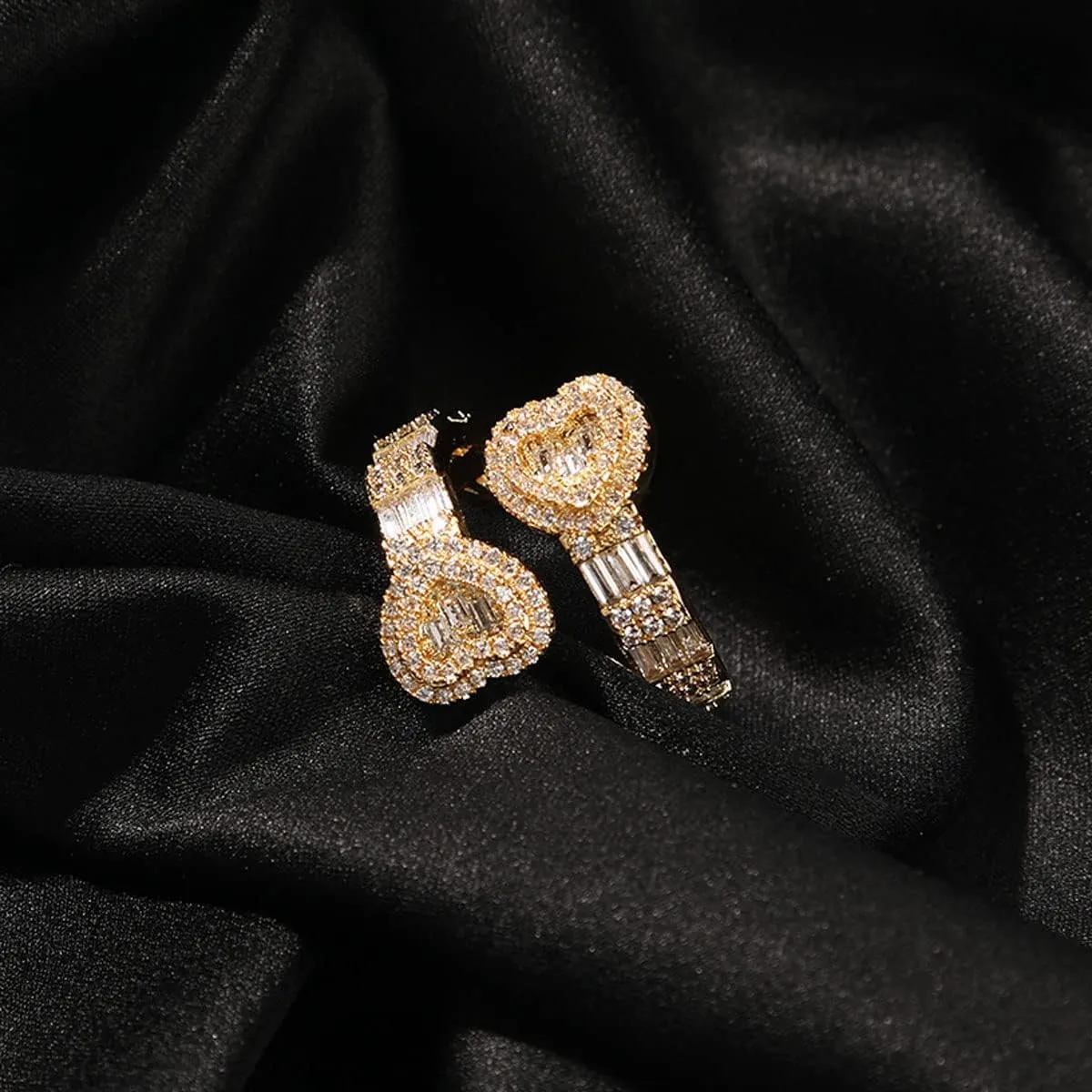 Heart Rings for Women Bling Iced Out Rings Cubic Zirconia Ring Men Women Engagement Wedding Promise Ring for Her Hip Hop Jewelry Size