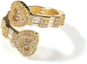 Heart Rings for Women Bling Iced Out Rings Cubic Zirconia Ring Men Women Engagement Wedding Promise Ring for Her Hip Hop Jewelry Size