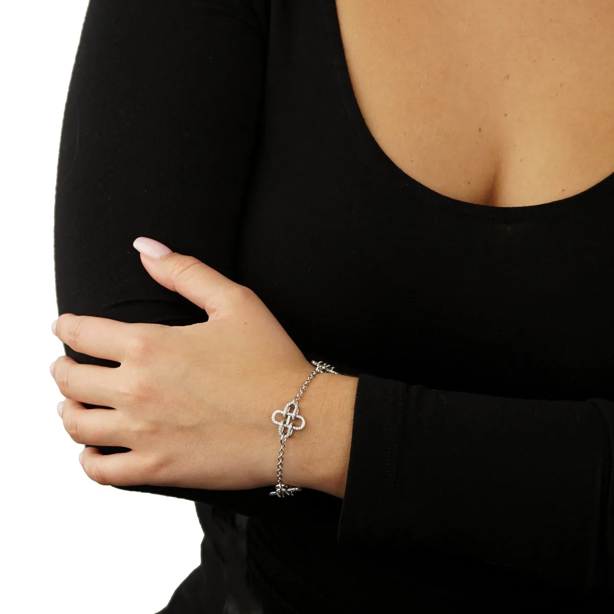 Hermes Rose de Mer Diamond White Gold Bracelet