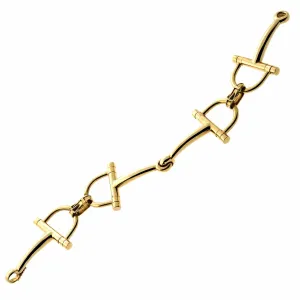 Hermes Vintage Stirrup Yellow Gold Bracelet