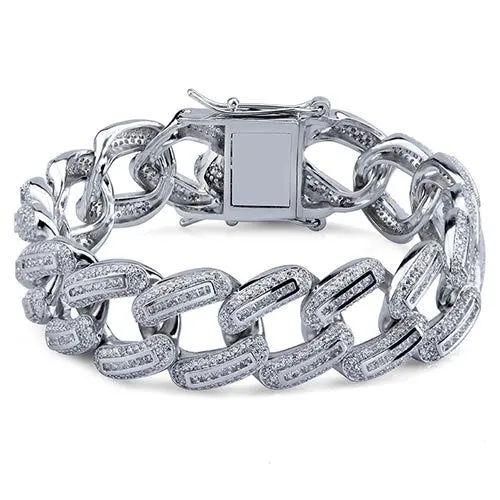 Hot Sale High Quality Square Gold Chain Full Diamond Decorated Geometric Shape Men's Luxury Brand Bracelet