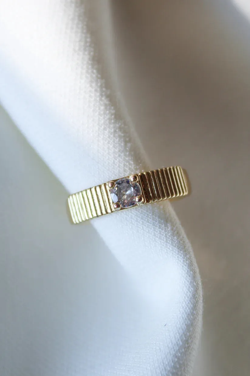 Kinsey Designs Quinn Accordion Gold Ring With CZ